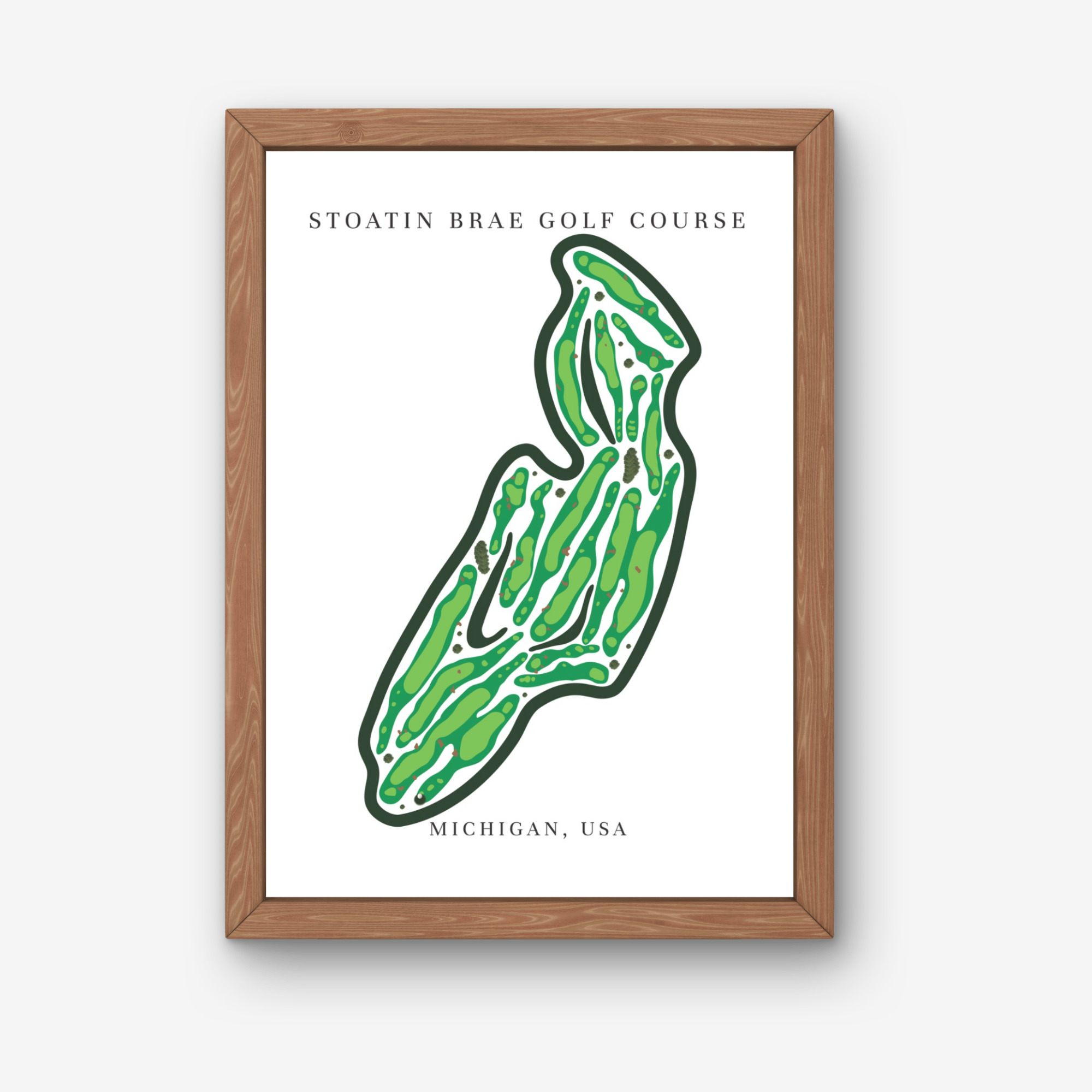 Stoatin Brae Golf Course Prints, Michigan, Golf Map Artwork