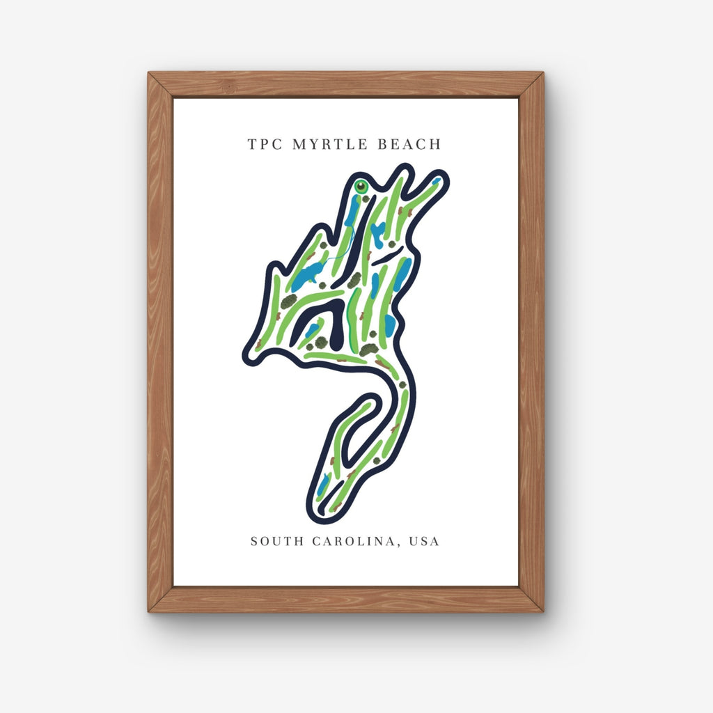 TPC Myrtle Beach Golf Course Prints, South Carolina, Golf Map Artwork
