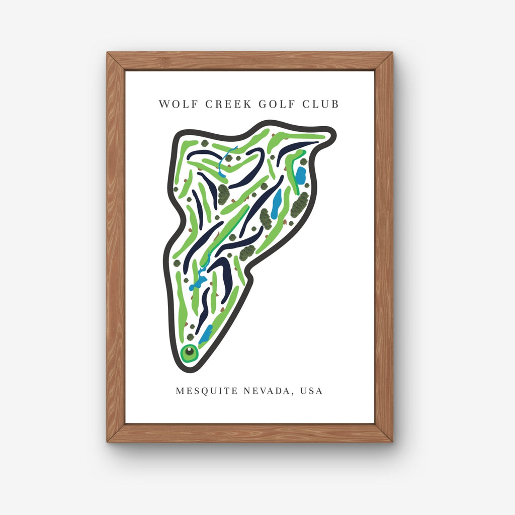 Wolf Creek Golf Club, Golf Course Prints, Nevada, Golf Map Artwork