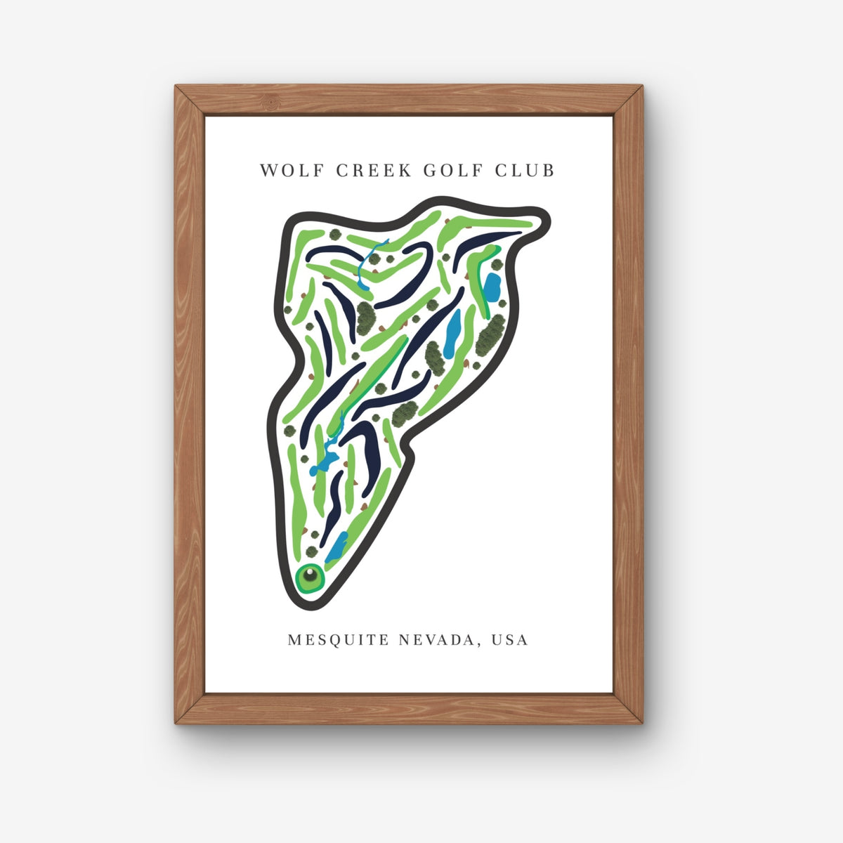 Wolf Creek Golf Club, Golf Course Prints, Nevada, Golf Map Artwork