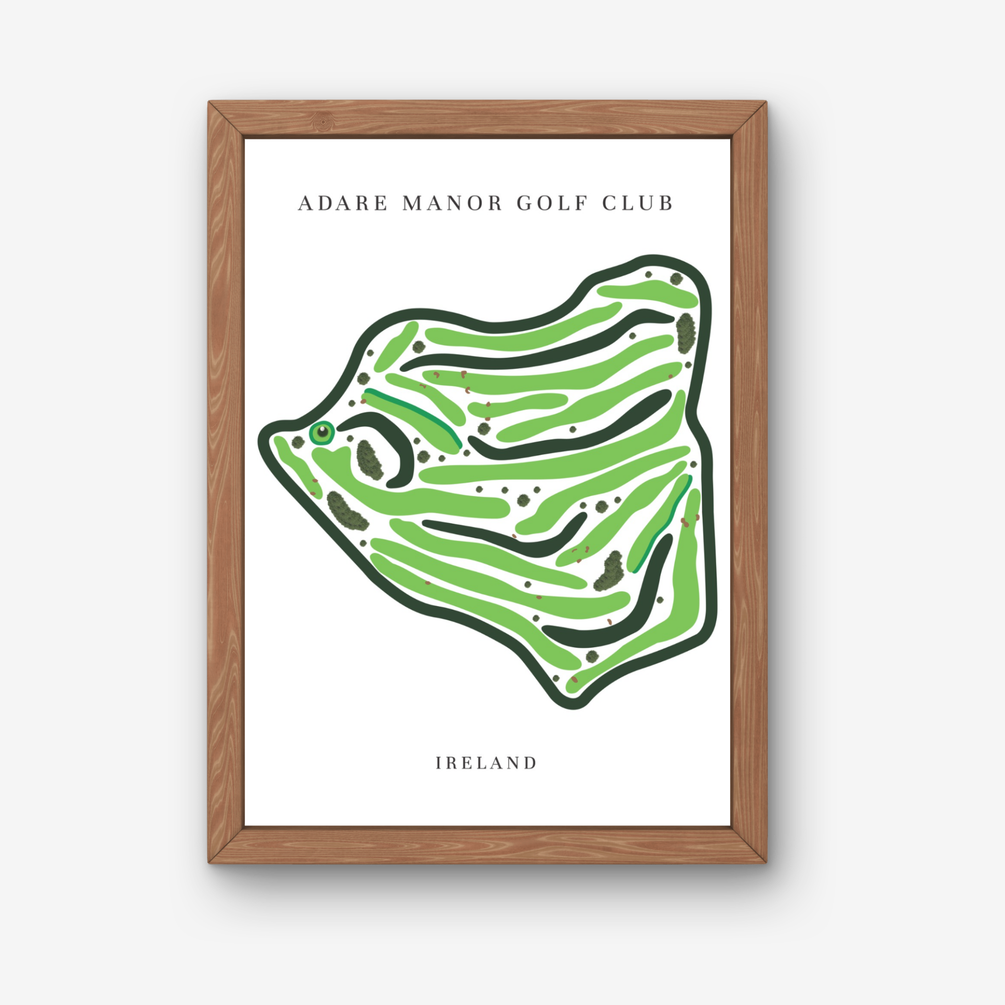Adare Manor Golf Club, Golf Course Prints, Ireland, Golf Map Artwork