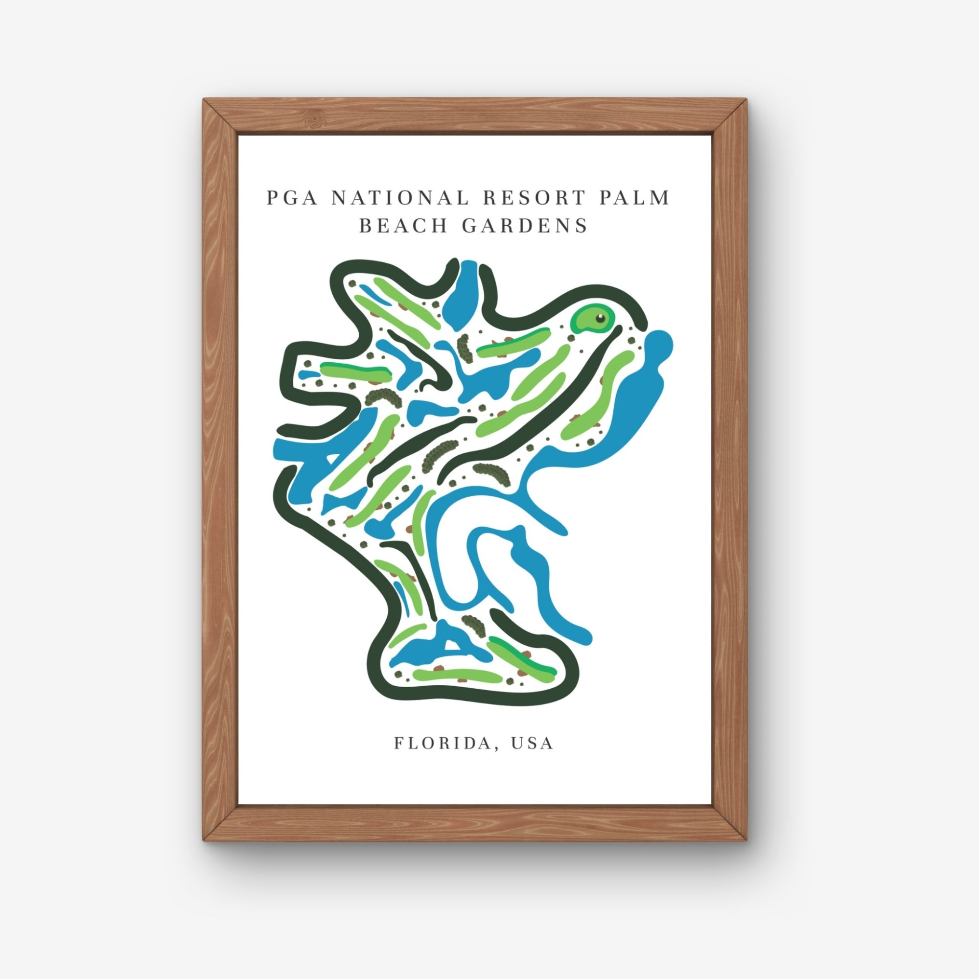 PGA National Resort, Golf Course Print, Florida, Golf Map Artworks