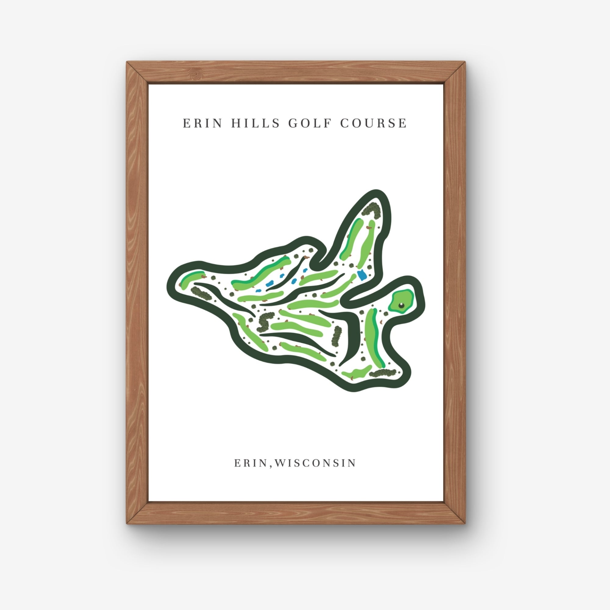 Erin Hills Golf Course Print, Wisconsin, Golf Map Artworks
