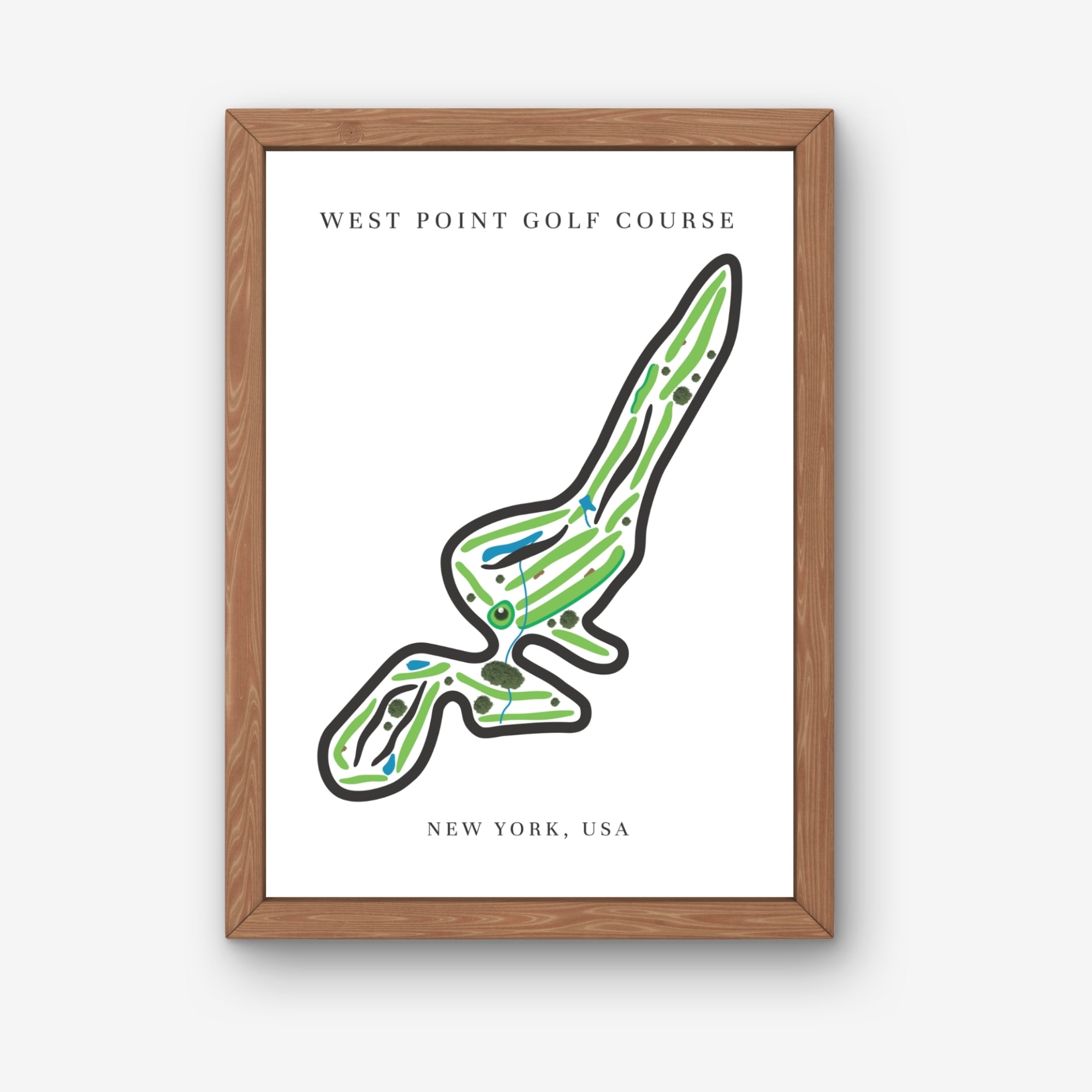 West Point Golf Course Print, New York, Golf Map Artwork