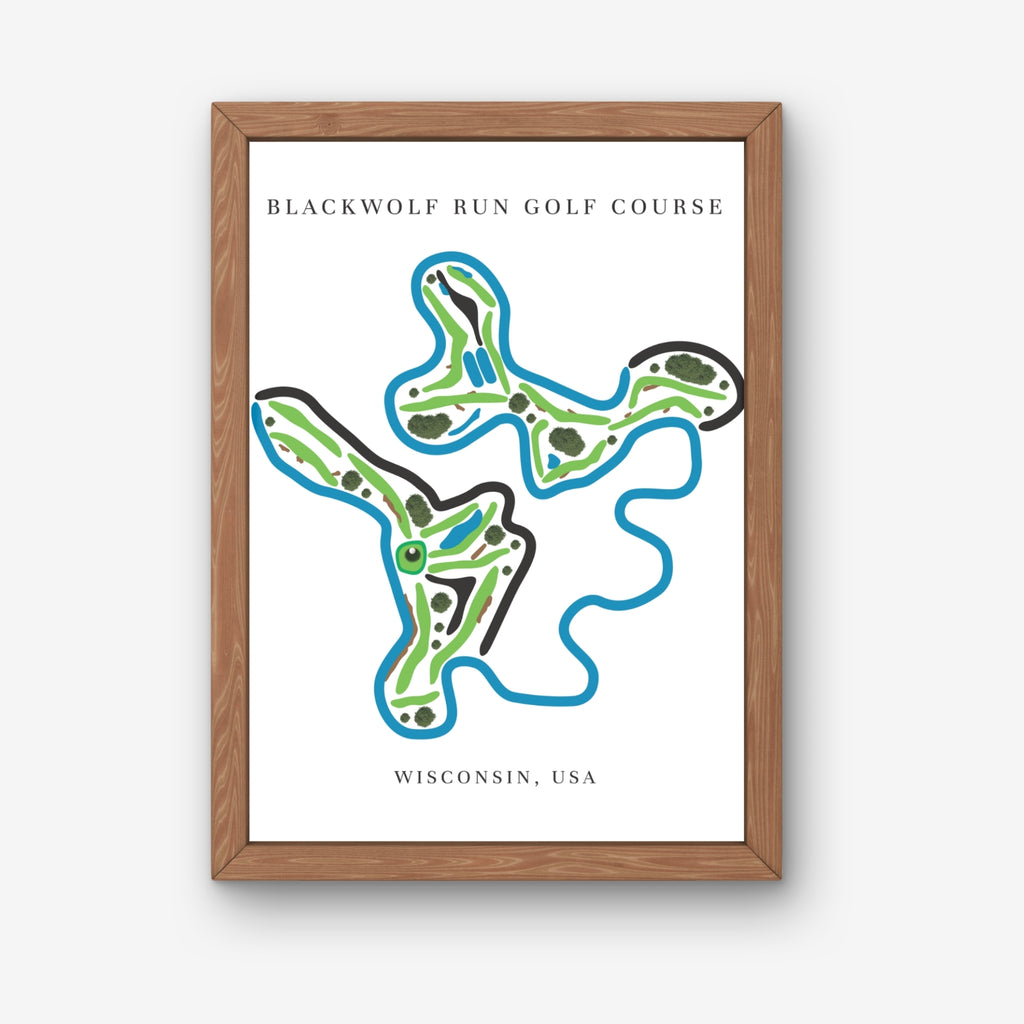 Blackwolf Run Golf Course Prints, Wisconsin, Golf Map Artwork