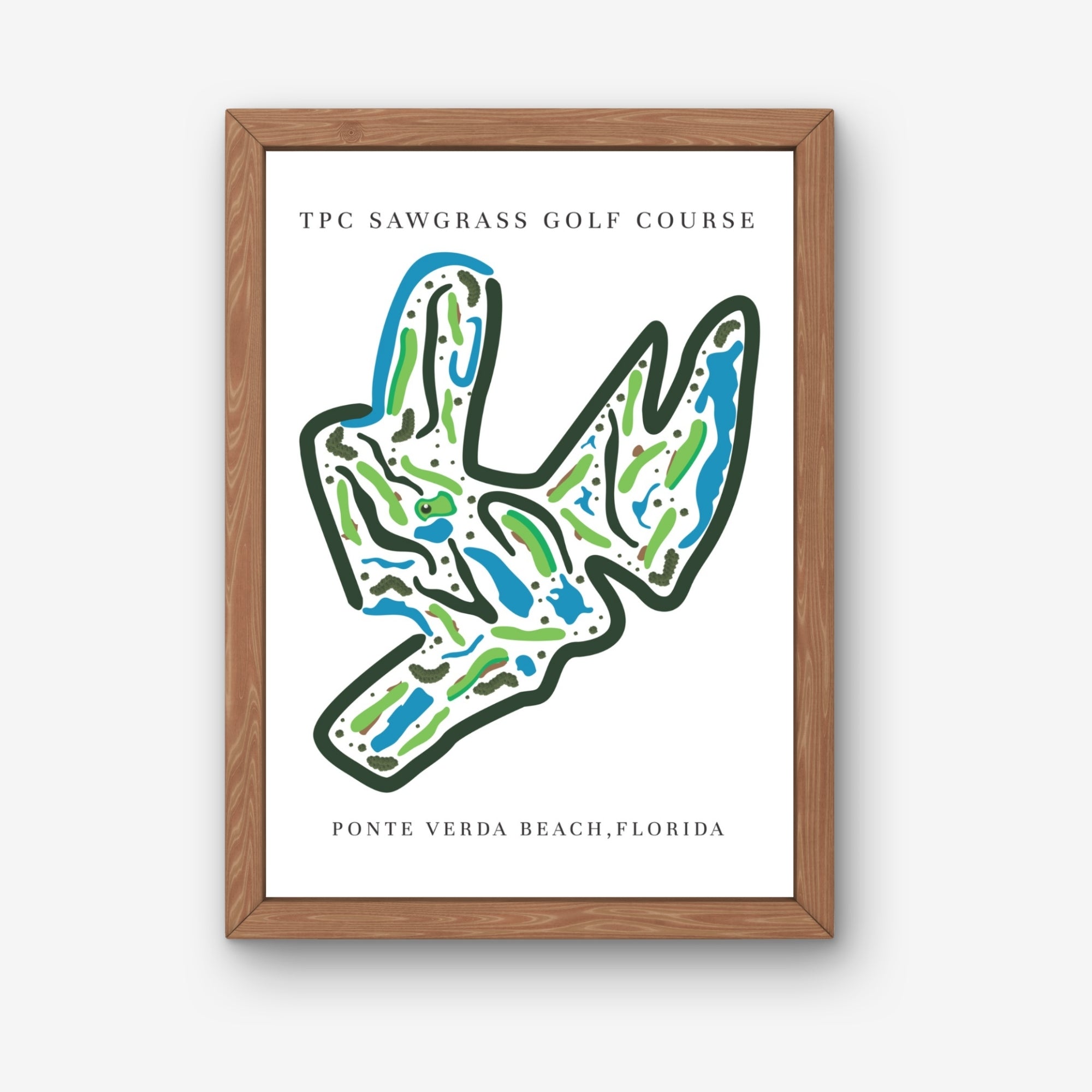TPC Sawgrass Golf Course Print, Florida, Golf Map Artworks
