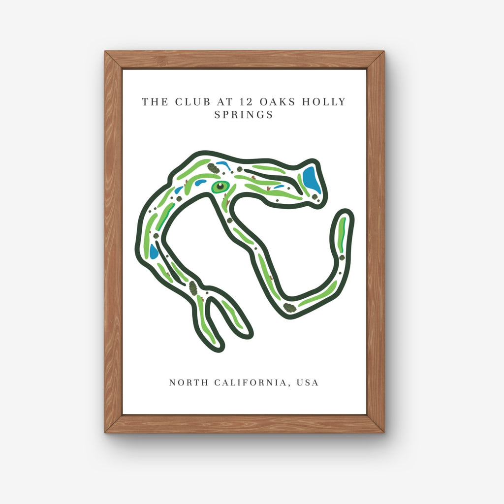 The Club at 12 Oaks Golf Course Prints, North Carolina, Golf Map Artwork