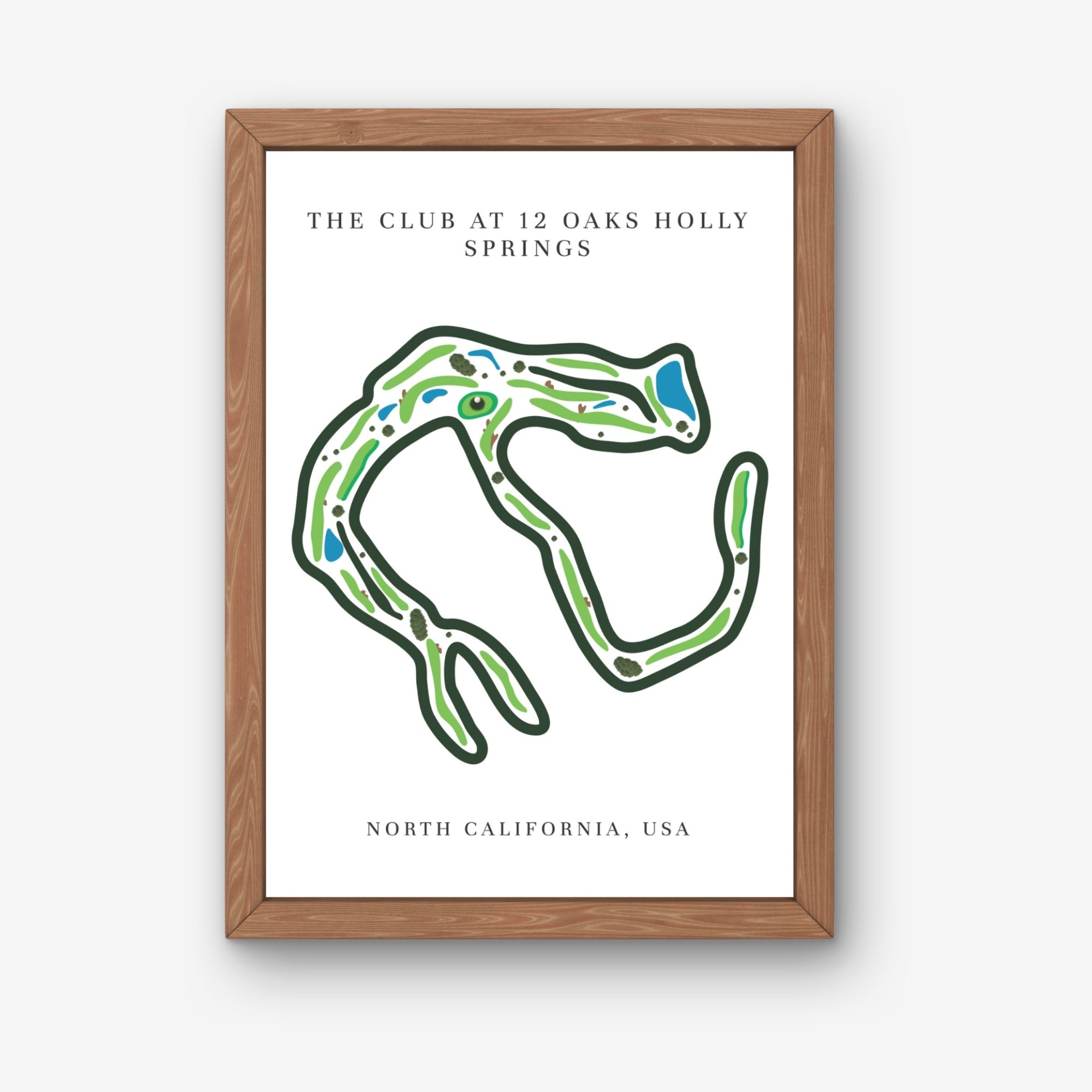 The Club at 12 Oaks Golf Course Prints, North Carolina, Golf Map Artwork