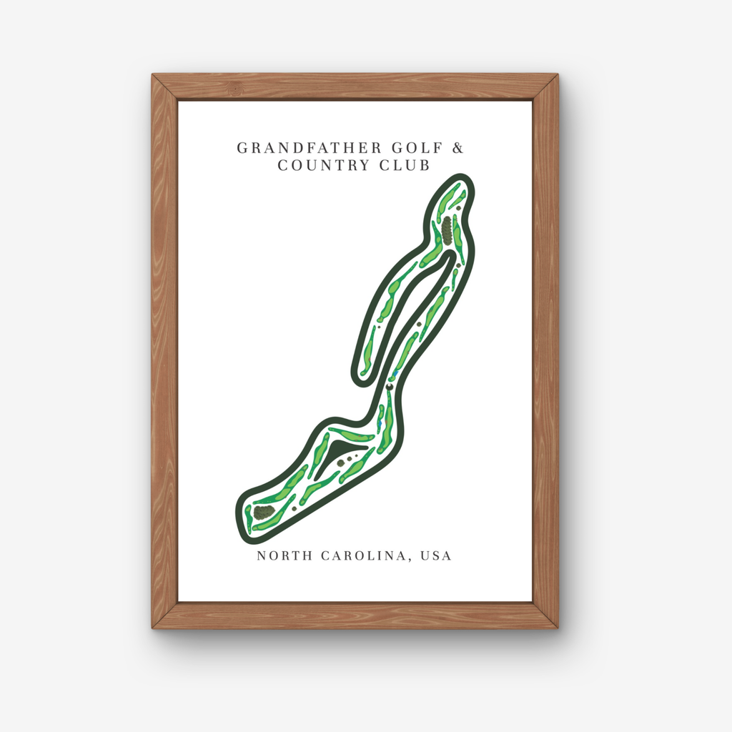 Grandfather Golf & Country Club Golf Course Prints, North Carolina, Golf Map Artwork