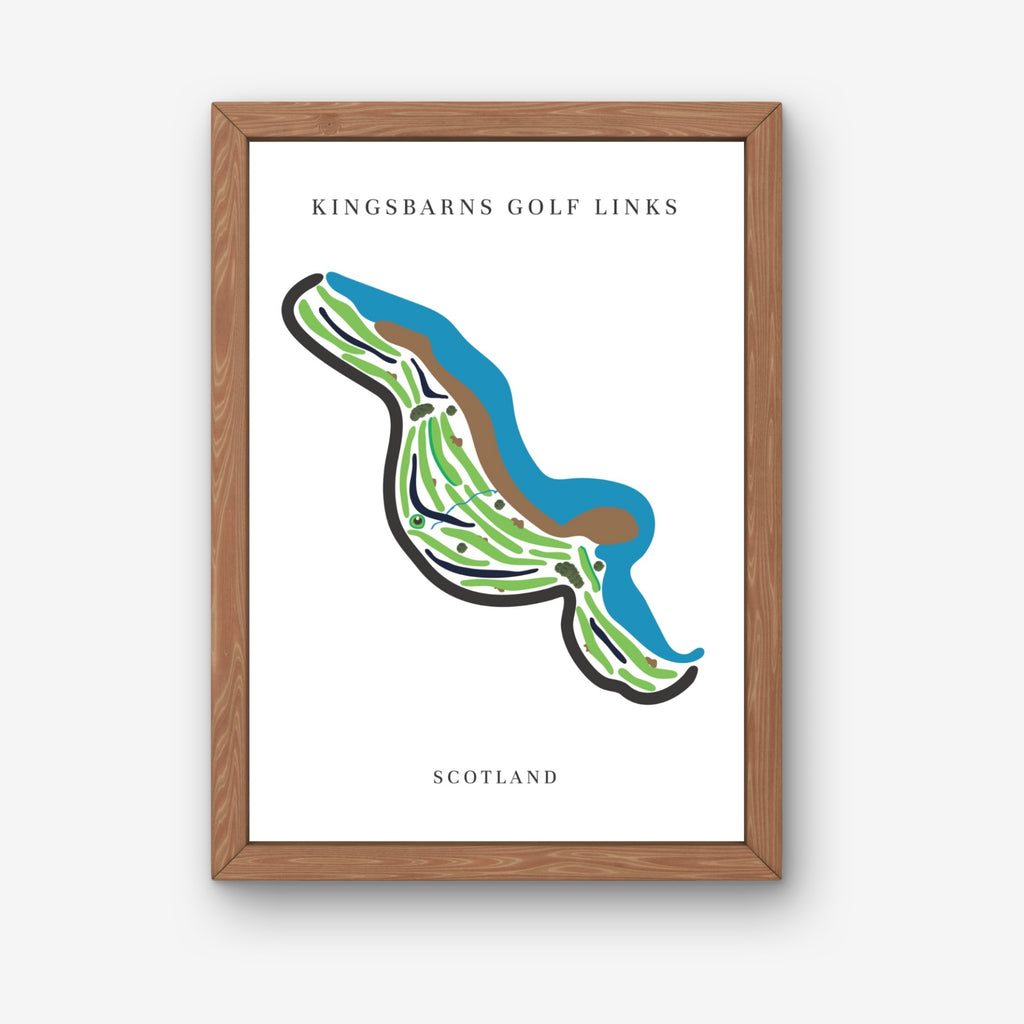 Kingsbarns Golf Links Golf Course Prints, Scotland, Golf Map Artwork