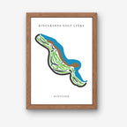 Kingsbarns Golf Links Golf Course Prints, Scotland, Golf Map Artwork