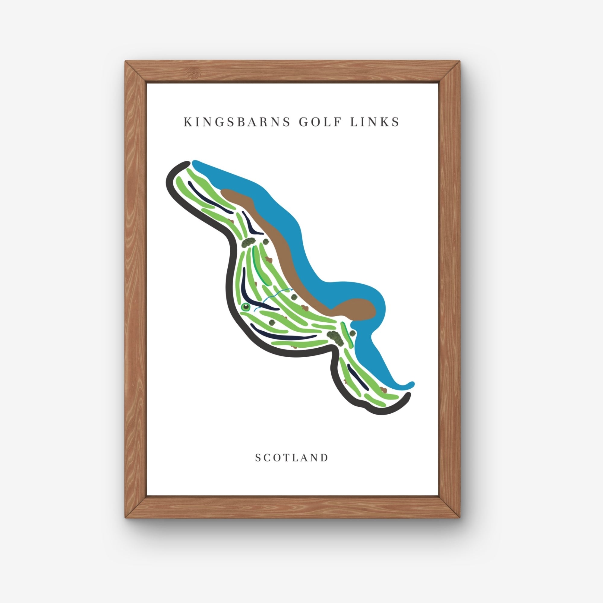 Kingsbarns Golf Links Golf Course Prints, Scotland, Golf Map Artwork