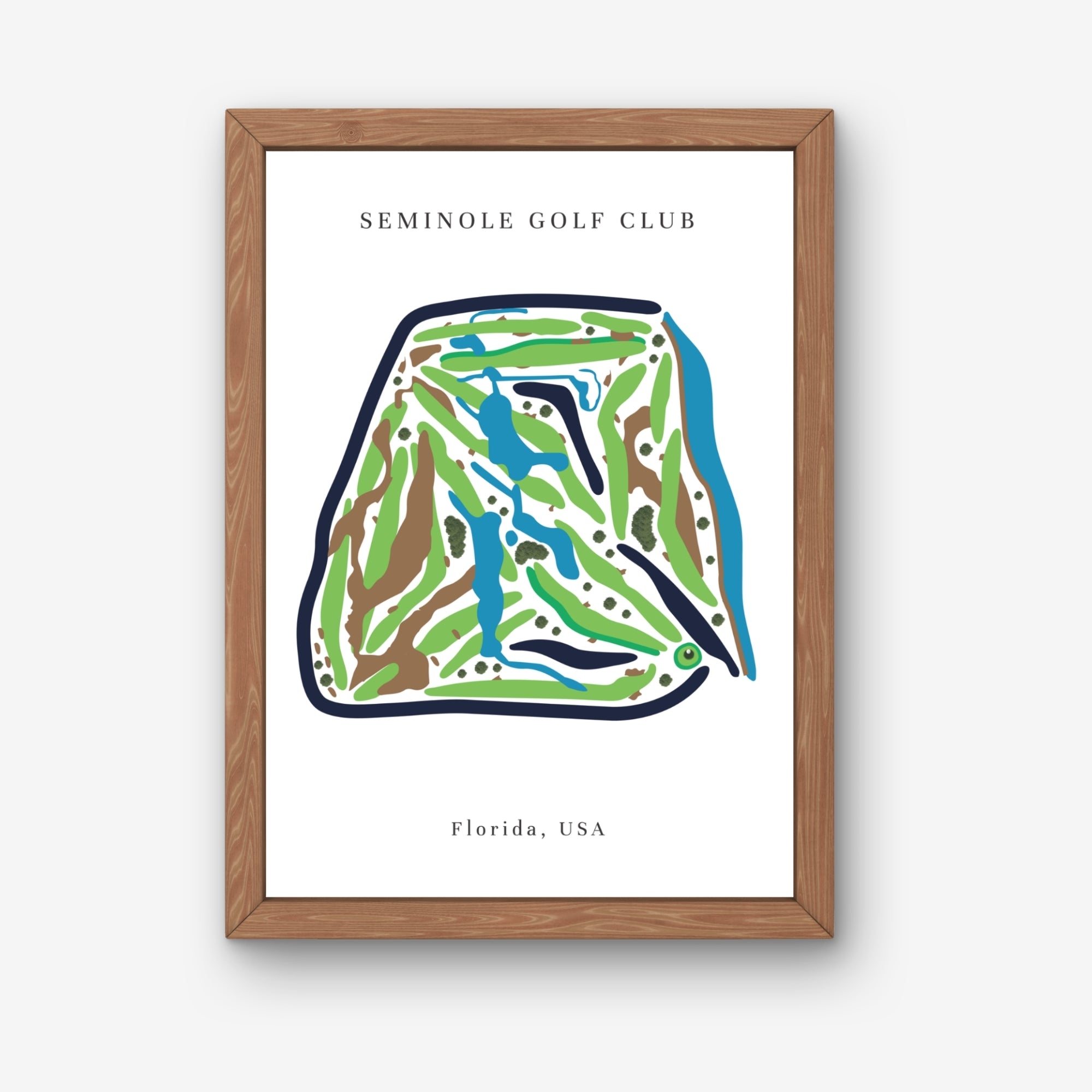 Seminole Golf Club Golf Course Prints, Florida, Golf Map Artwork