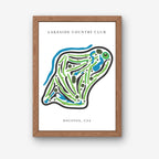 Lakeside Country Club Golf Course Prints, Texas, Golf Map Artwork