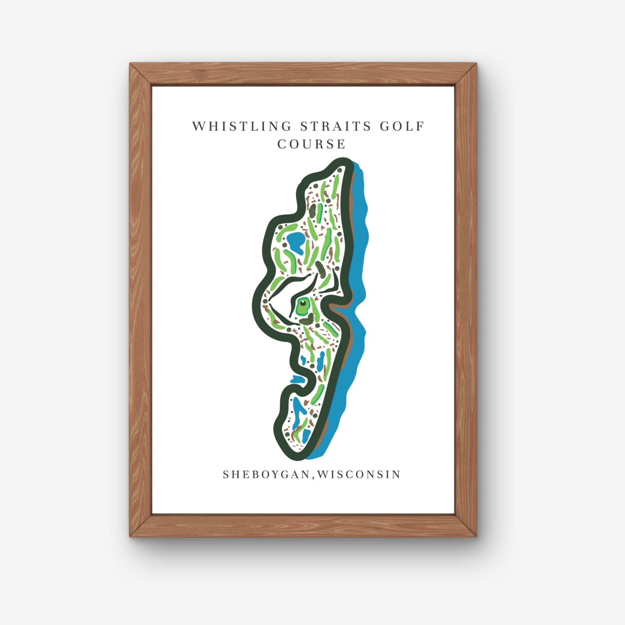 Whistling Straits Golf Course Print, Wisconsin, Golf Map Artworks