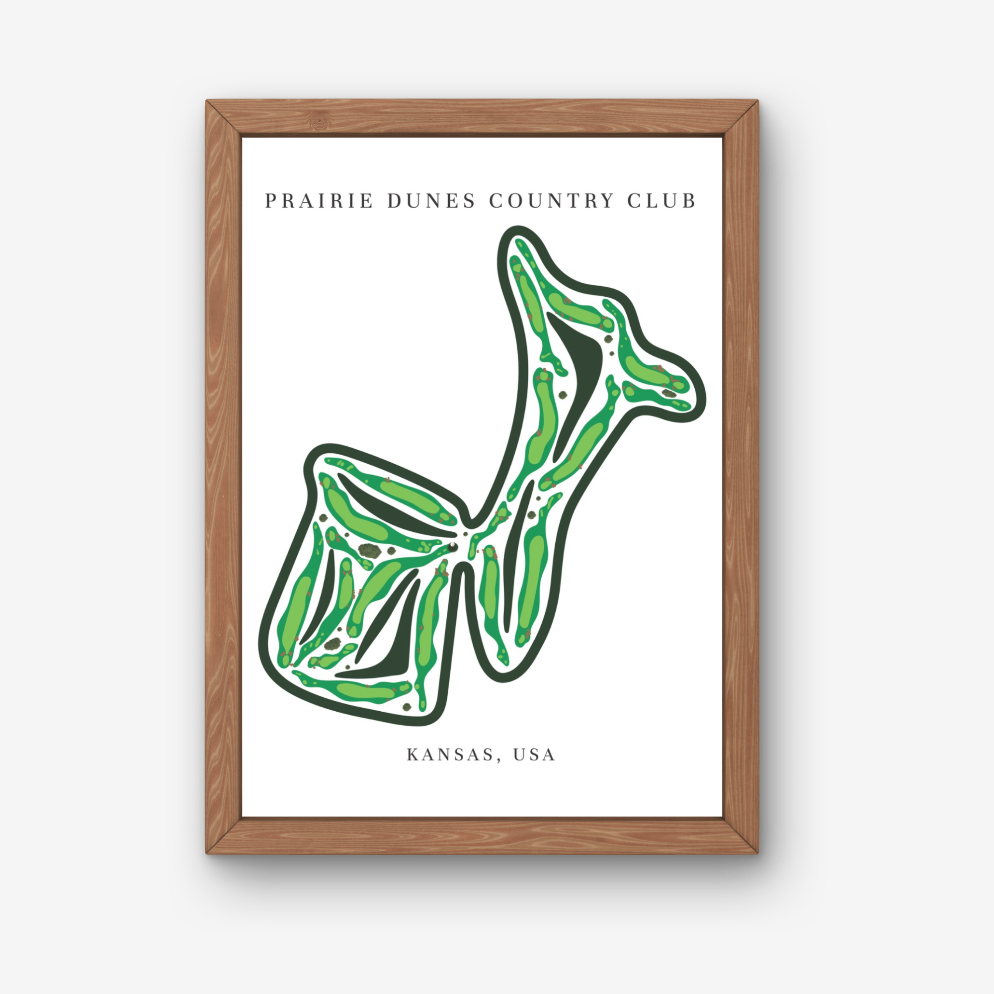 Prairie Dunes Country Club Golf Course Prints, Kansas, Golf Map Artwork