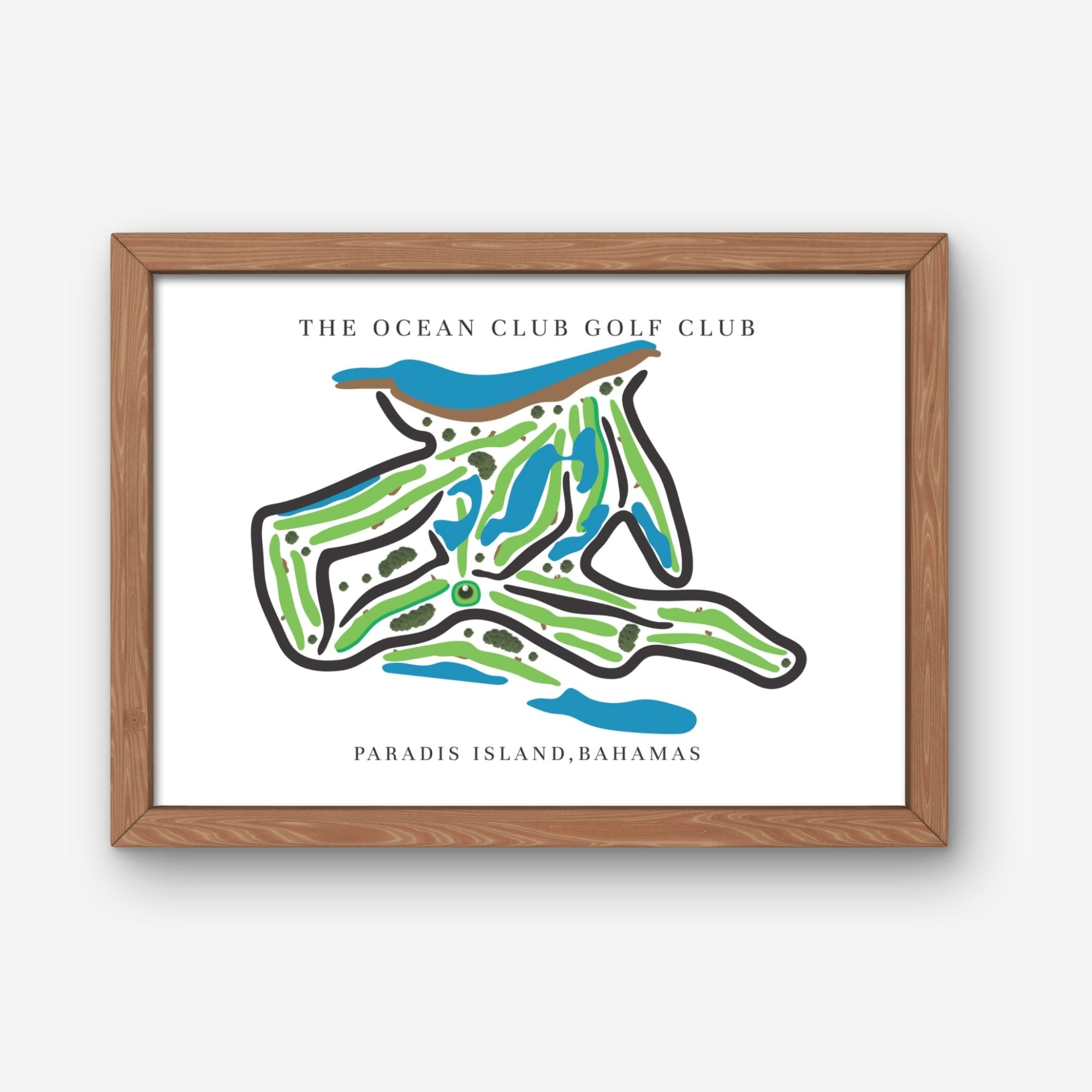 The Ocean Club Golf Club Golf Course Prints, Paradise Island – Bahamas, Golf Map Artwork