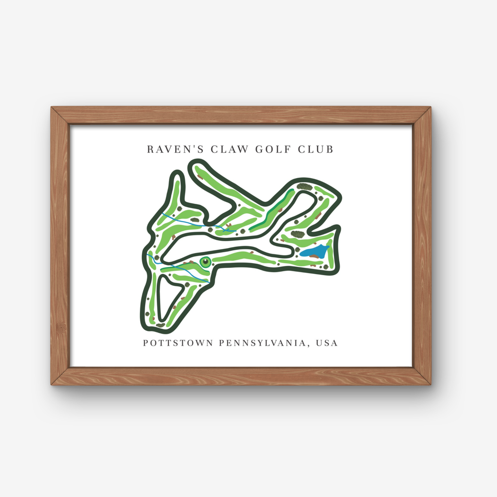 Raven's Claw Golf Club Golf Course Prints, Pennsylvania, Golf Map Artwork