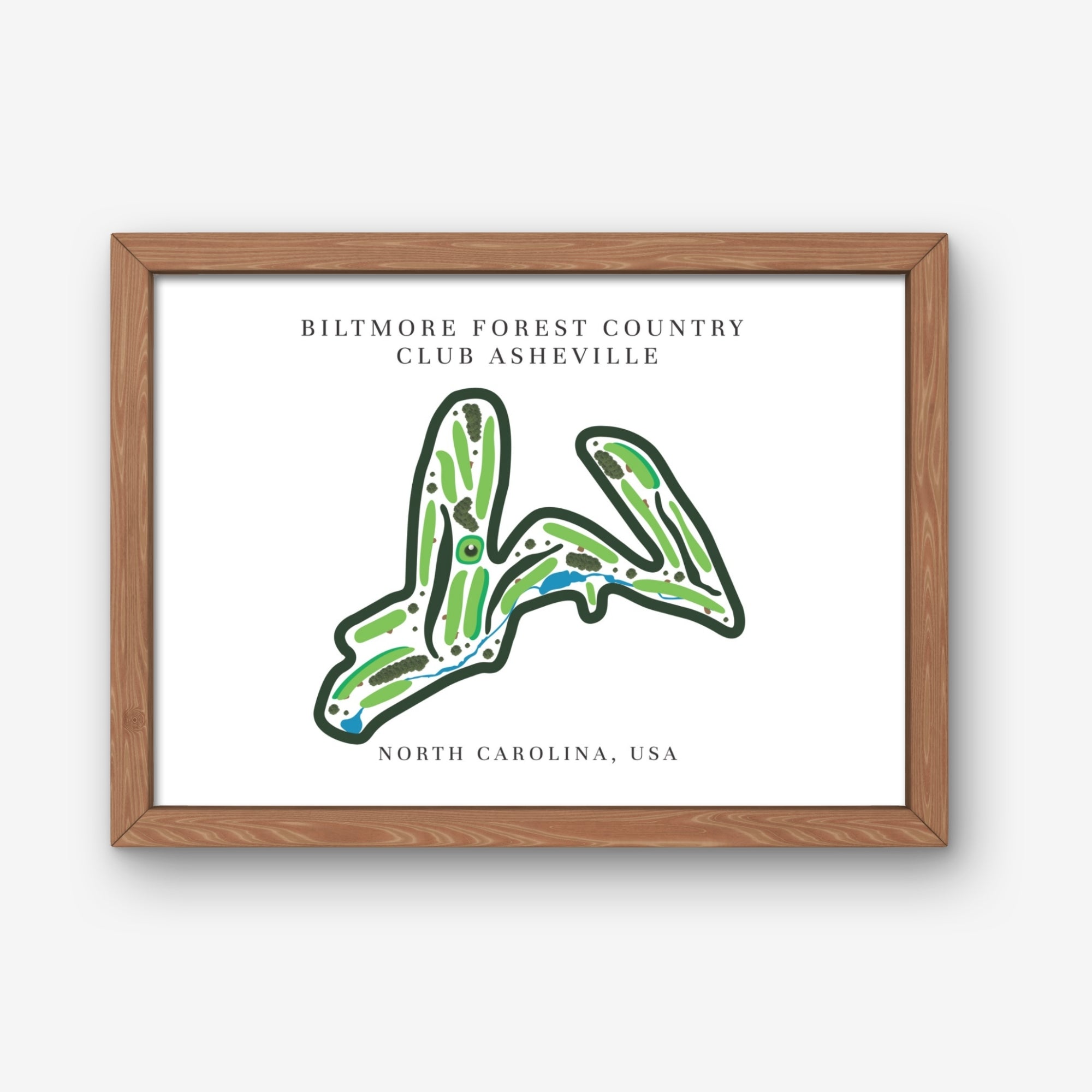 Biltmore Forest Country Club Golf Course Print, North Carolina, Golf Map Artworks