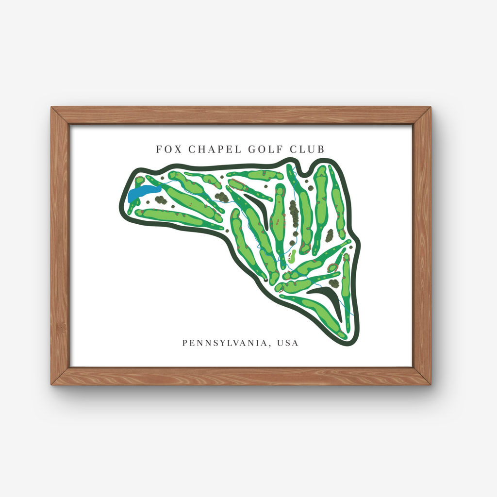 Fox Chapel Golf Club Golf Course Prints, Pennsylvania, Golf Map Artwork