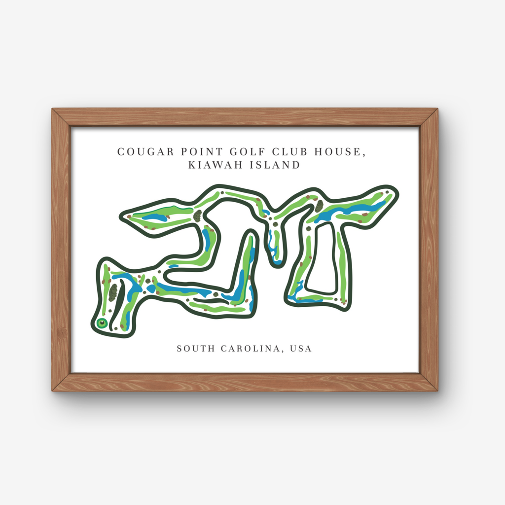 Cougar Point Golf Club House Golf Course Prints, South Carolina, Golf Map Artwork
