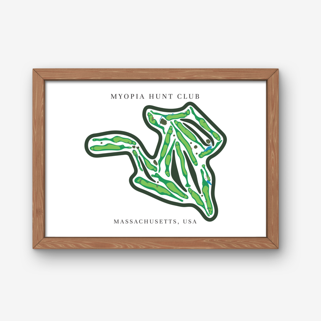 Myopia Hunt Club Golf Course Prints, Massachusetts, Golf Map Artwork