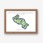 Pelican Hill Golf Club Ocean North Golf Course Prints, California, Golf Map Artwork