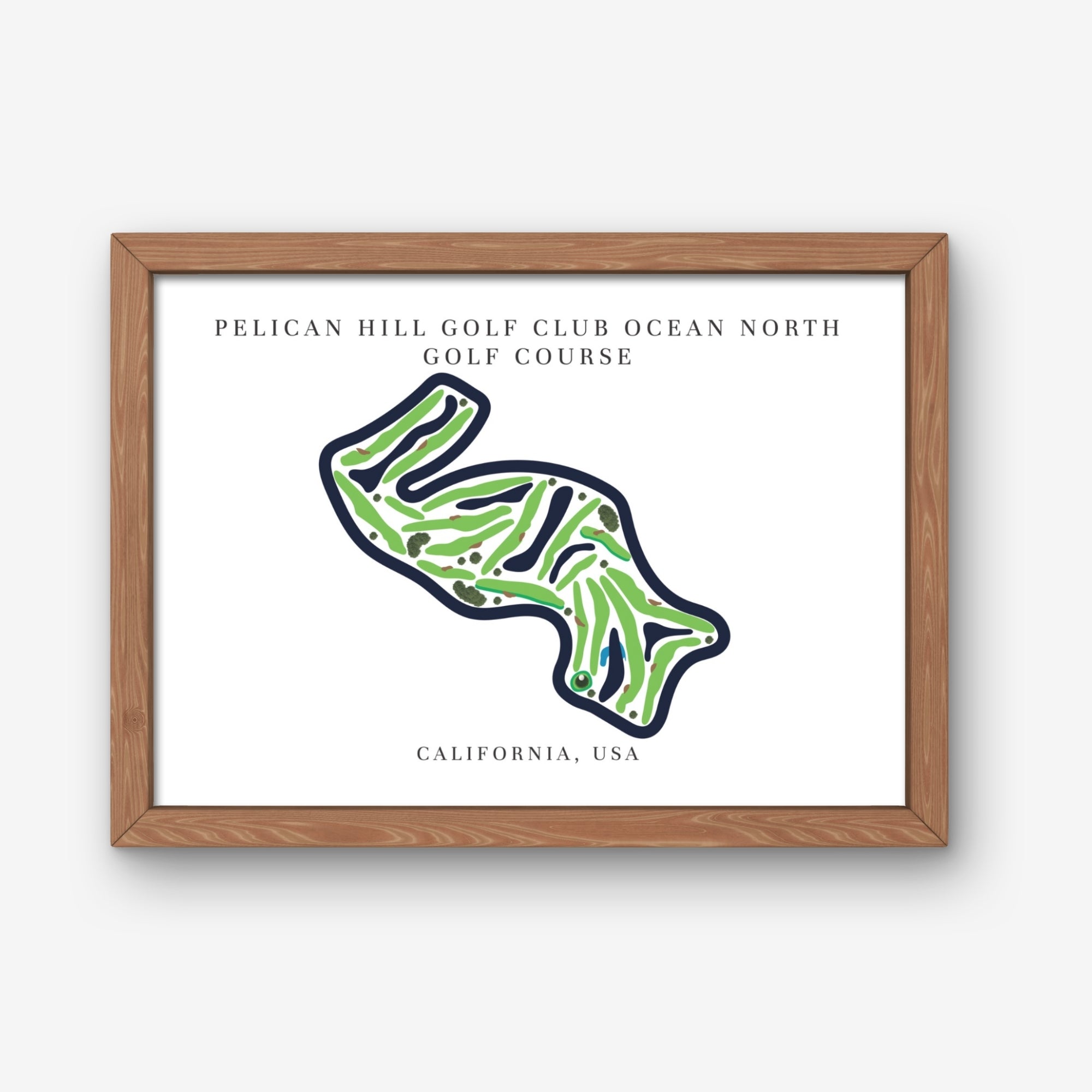 Pelican Hill Golf Club Ocean North Golf Course Prints, California, Golf Map Artwork