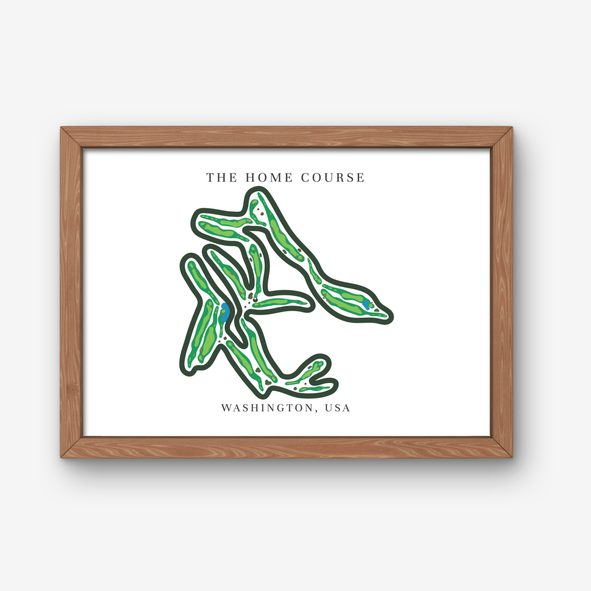 The Home Course Golf Course Prints, Washington, Golf Map Artwork