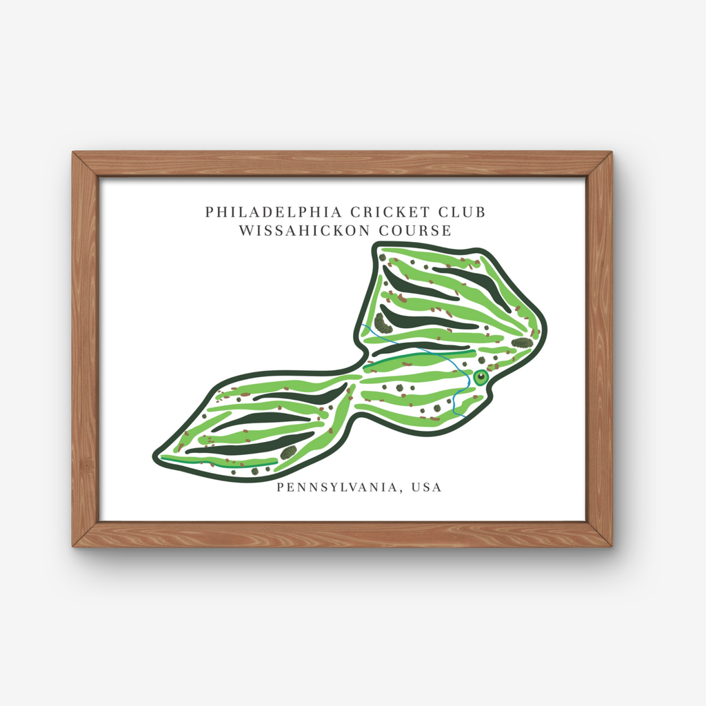 Philadelphia Cricket Club Wissahickon Course Golf Course Prints, Pennsylvania, Golf Map Artwork