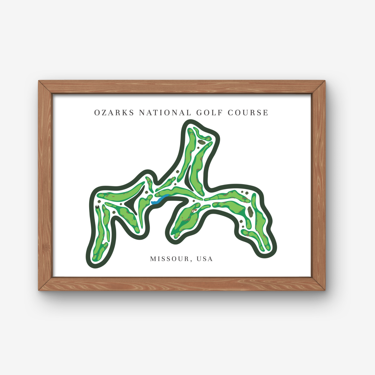 Ozarks National Golf Course Prints, Missouri, Golf Map Artwork