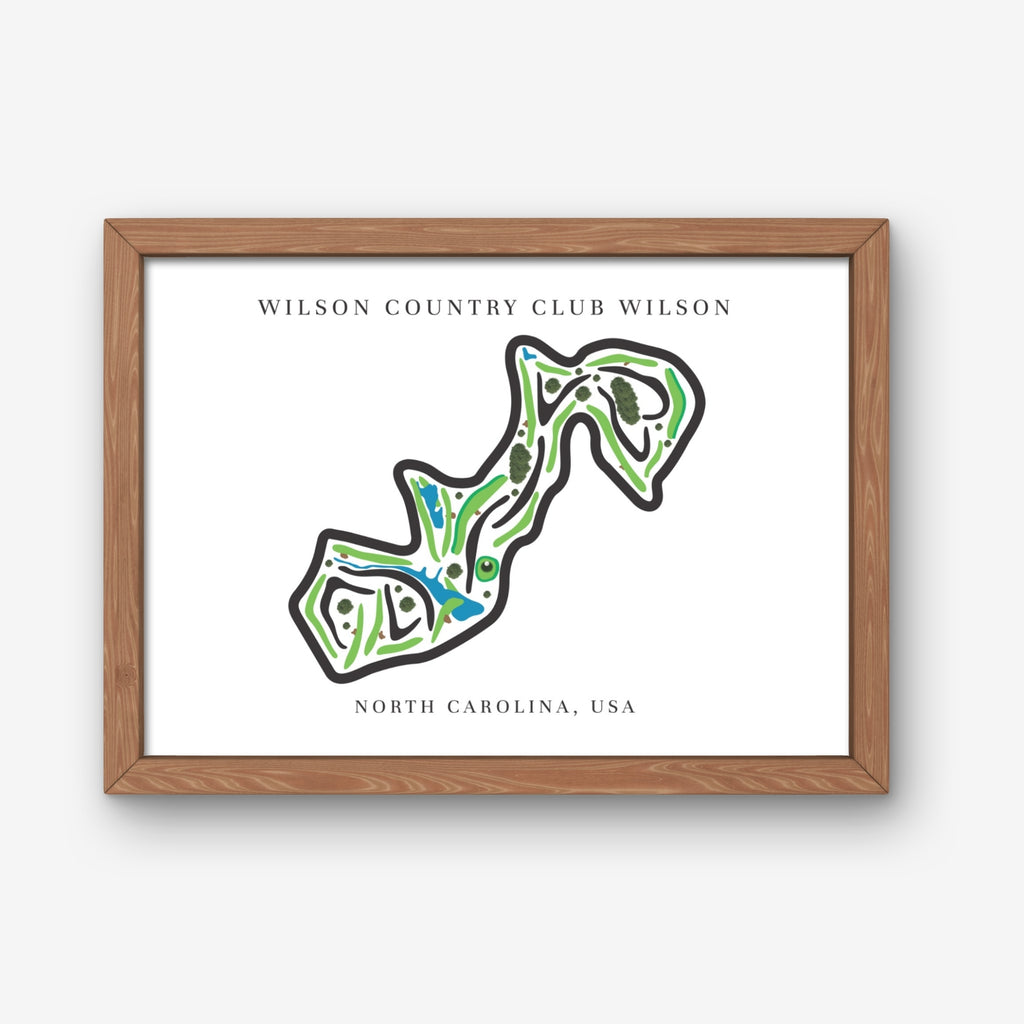 Wilson Country Club Golf Course Prints, North Carolina, Golf Map Artwork