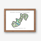 Wilson Country Club Golf Course Prints, North Carolina, Golf Map Artwork