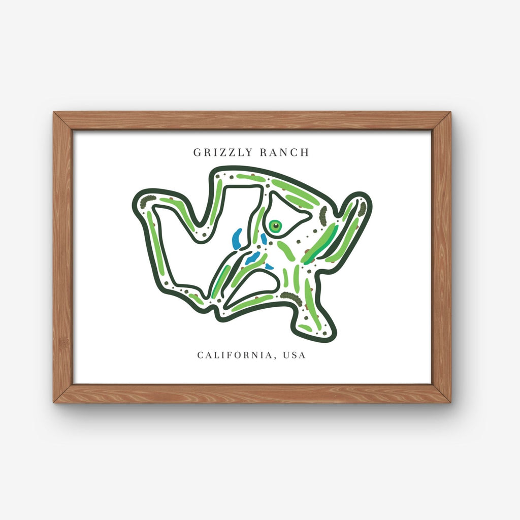 Grizzly Ranch Golf Course Print California, Golf Map Artworks