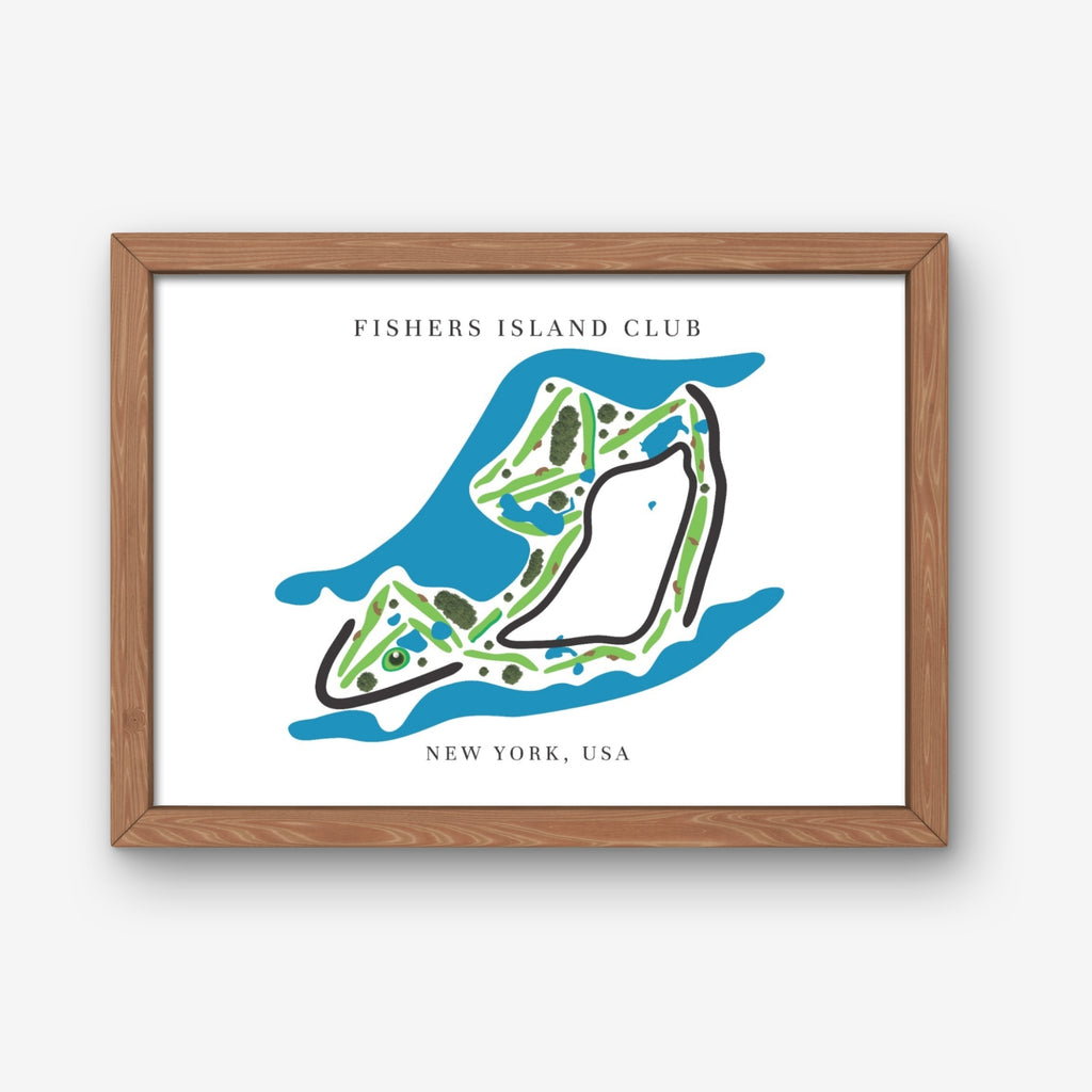Fishers Island Club Golf Course Prints, New York, Golf Map Artwork