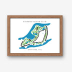 Fishers Island Club Golf Course Prints, New York, Golf Map Artwork