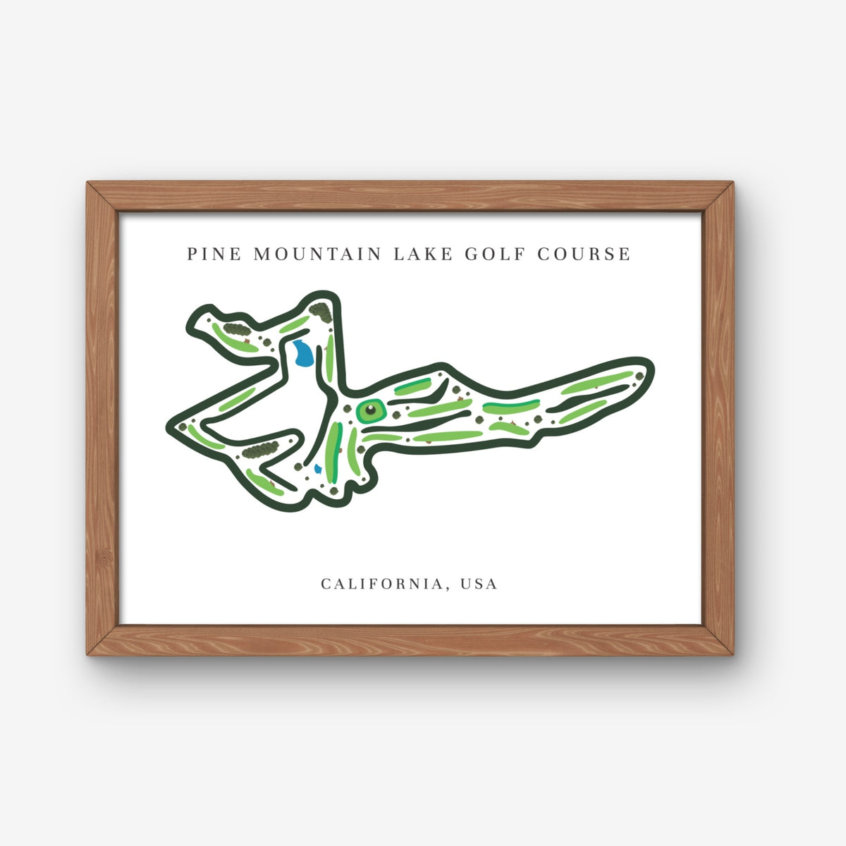 Pine Mountain Lake Golf Course Print, California, Golf Map Artworks