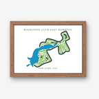Maidstone Club Golf Course Prints, New York, Golf Map Artwork