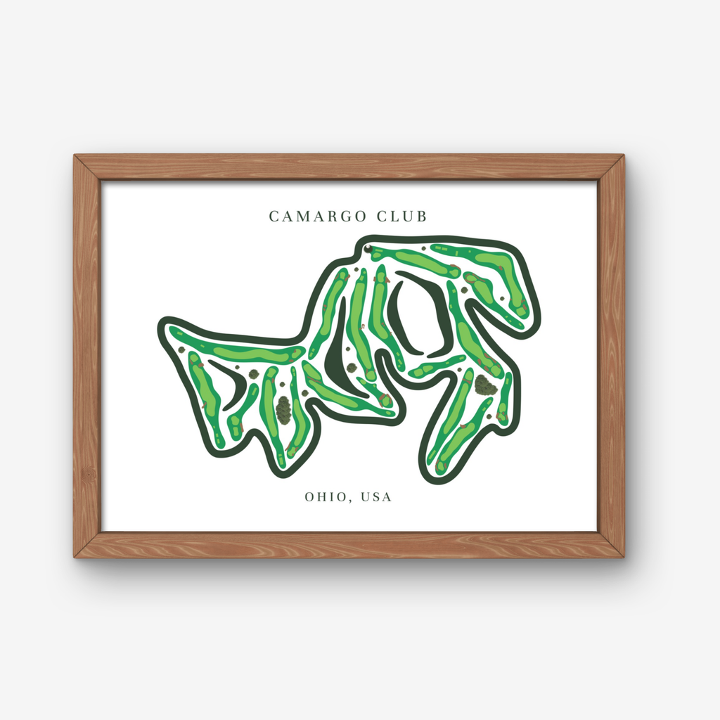Camargo Club Golf Course Prints, Ohio, Golf Map Artwork