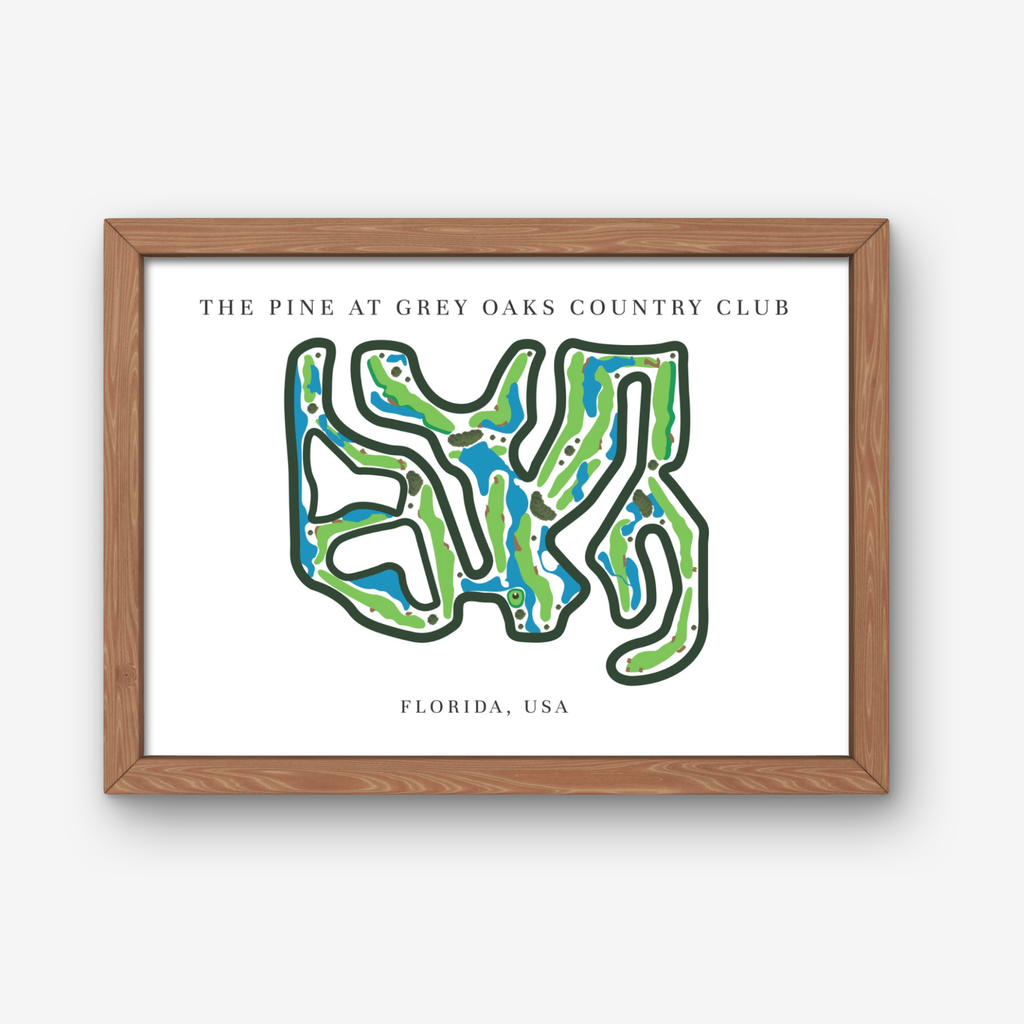 The Pine at Grey Oaks Country Club Golf Course Prints, Florida, Golf Map Artwork
