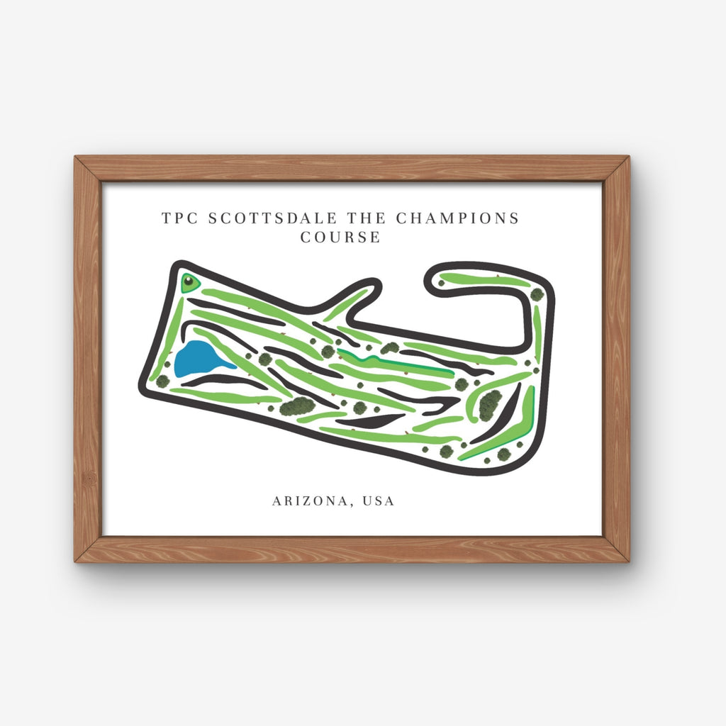 TPC Scottsdale The Champions Course Golf Course Prints, Arizona, Golf Map Artwork