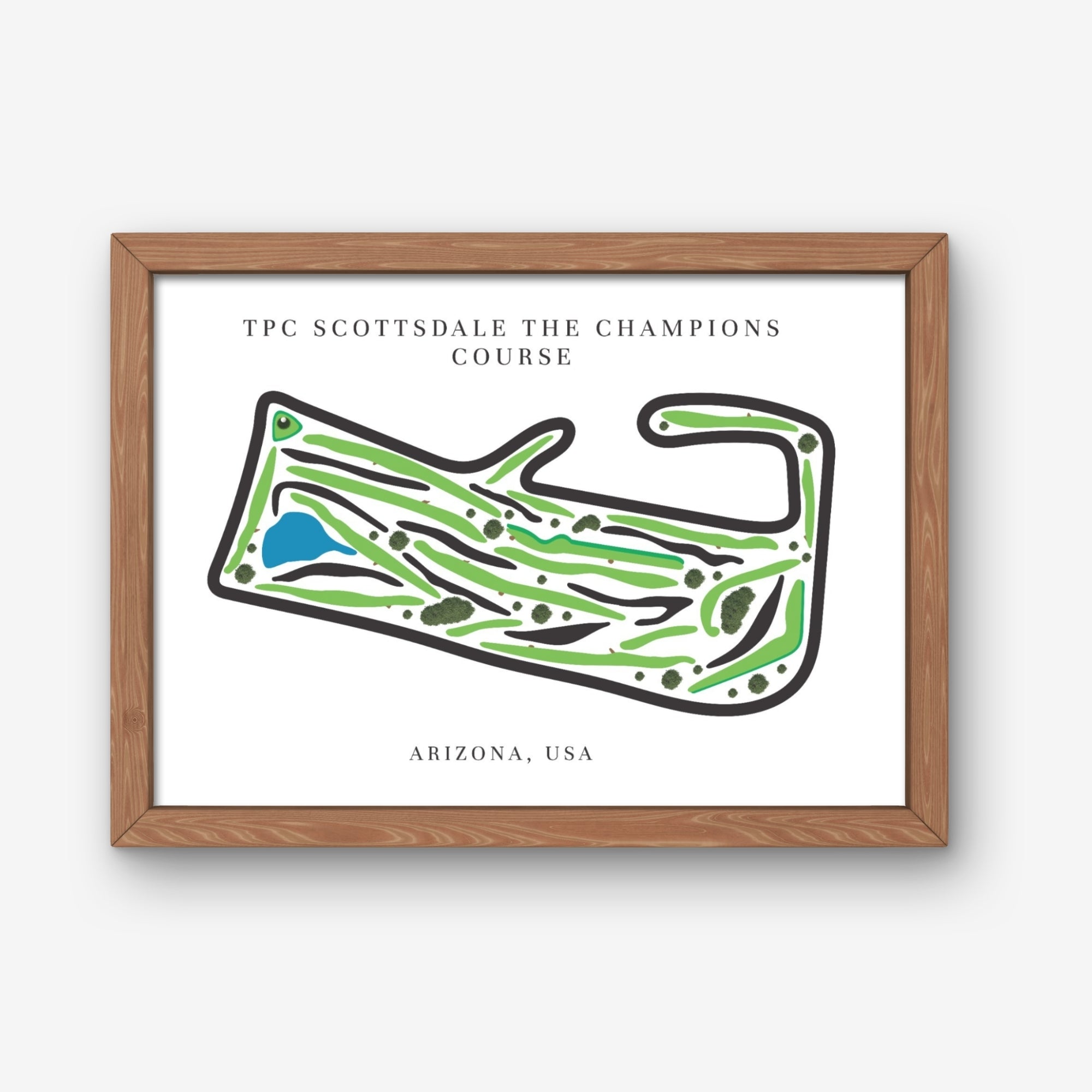 TPC Scottsdale The Champions Course Golf Course Prints, Arizona, Golf Map Artwork