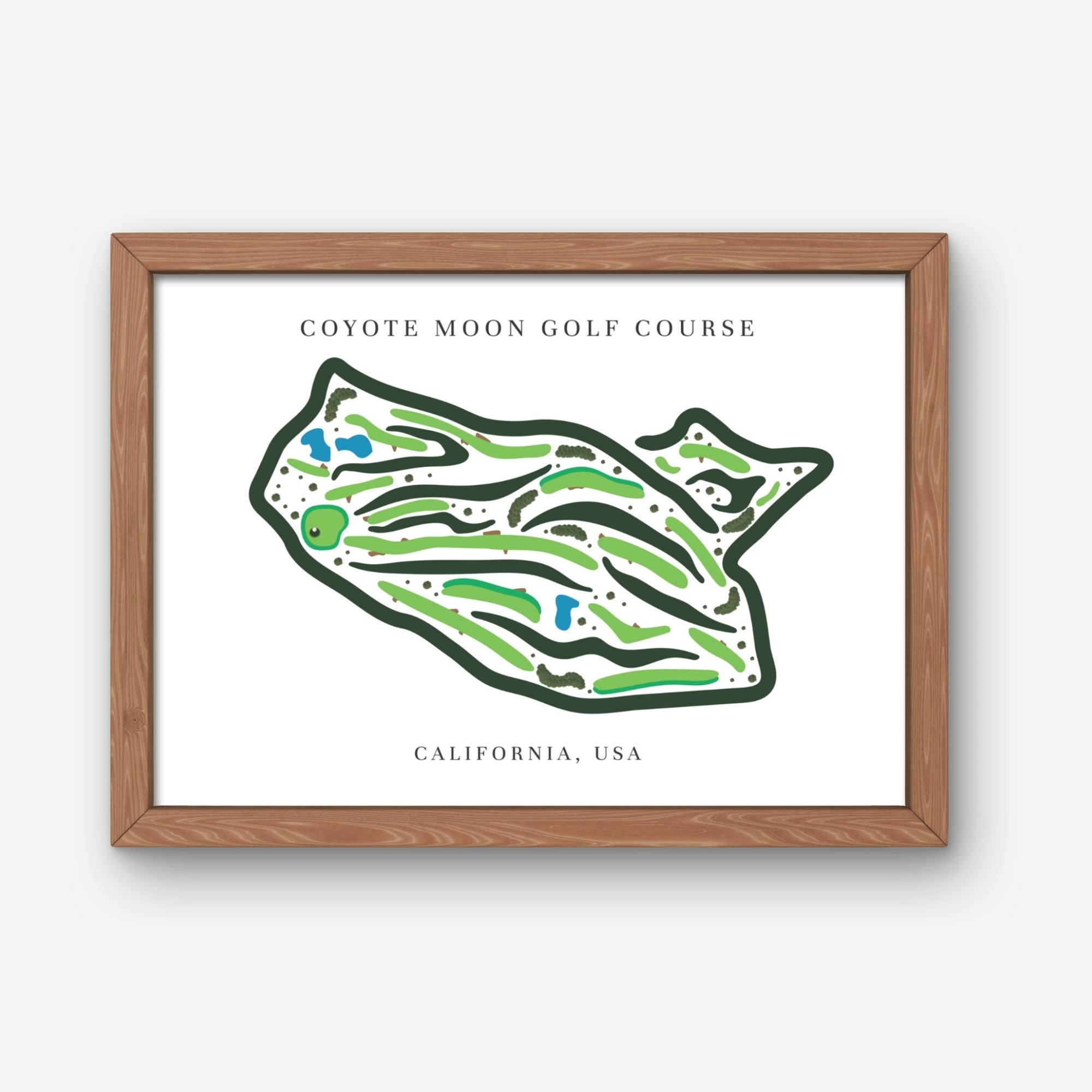 Coyote Moon Golf Course Print, California, Golf Map Artworks