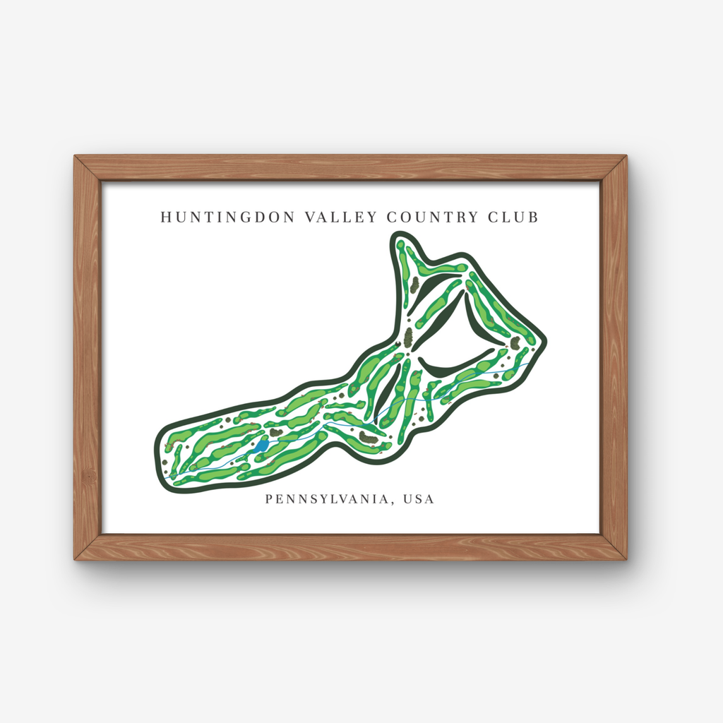 Huntingdon Valley Country Club Golf Course Prints, Pennsylvania, Golf Map Artwork
