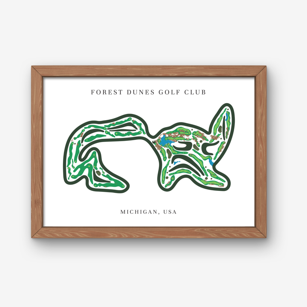 Forest Dunes Golf Club Golf Course Prints, Michigan, Golf Map Artwork