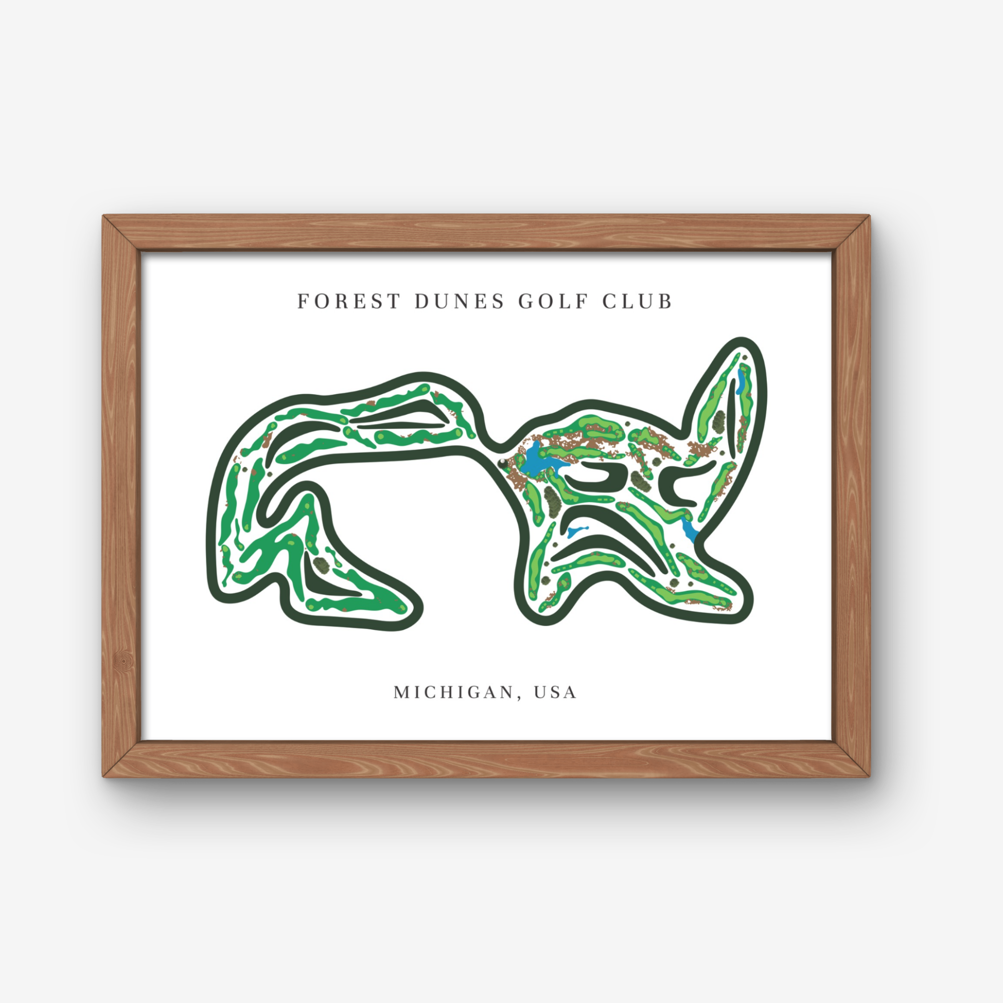 Forest Dunes Golf Club Golf Course Prints, Michigan, Golf Map Artwork