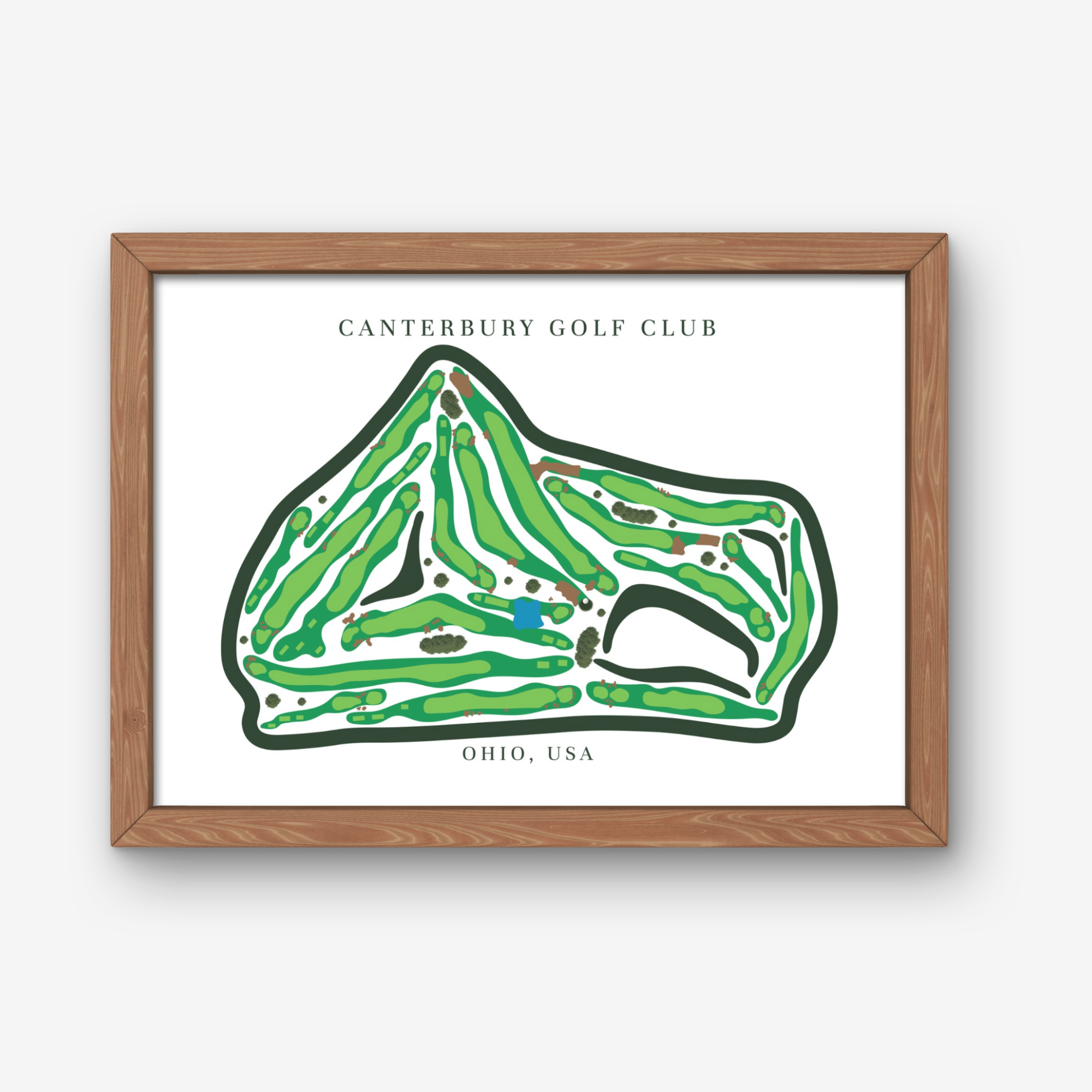 Canterbury Golf Club Golf Course Prints, Ohio, Golf Map Artwork