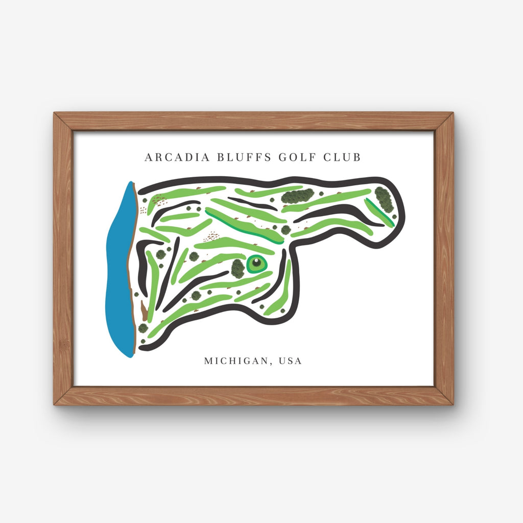 Arcadia Bluffs Golf Club Golf Course Prints, Michigan, Golf Map Artwork