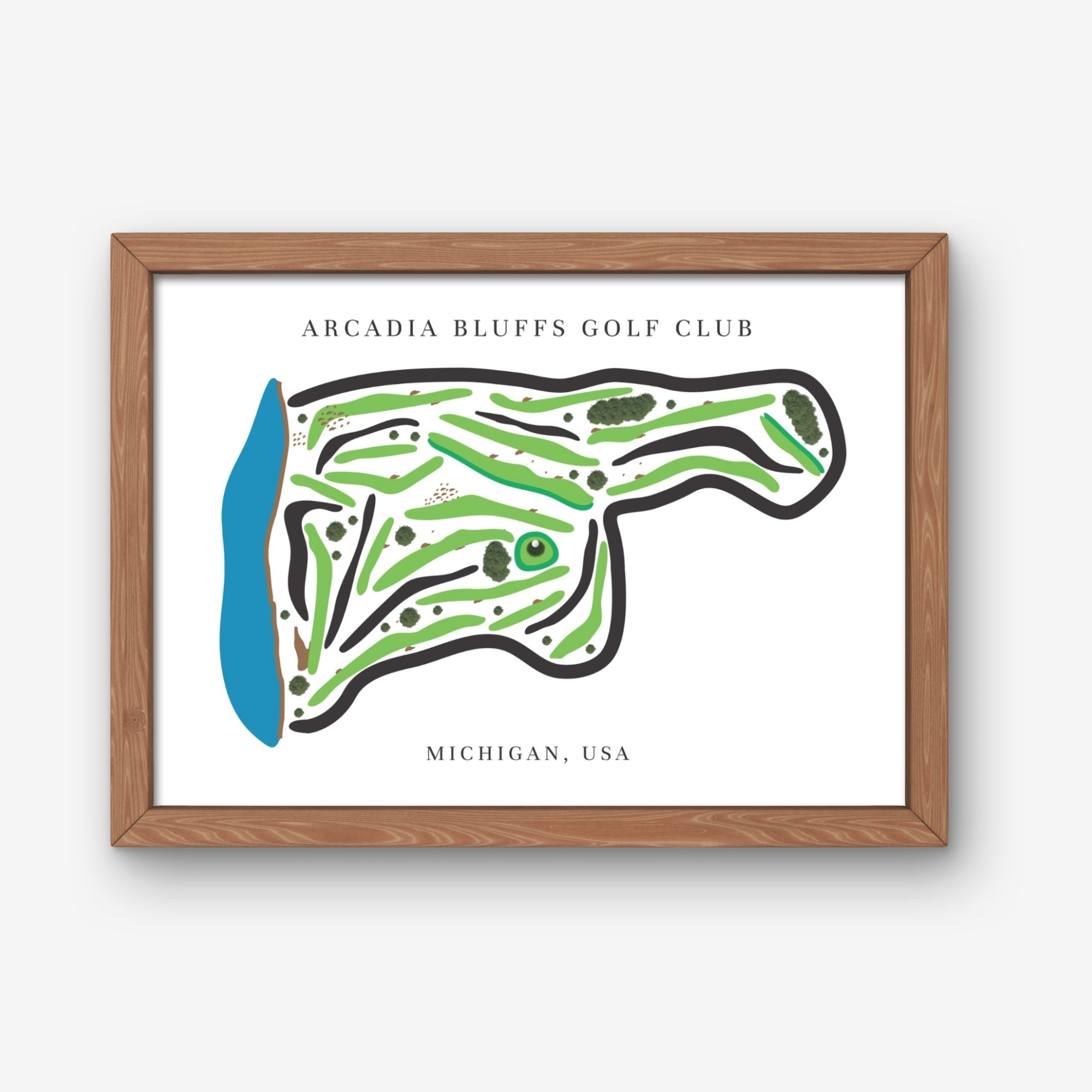 Arcadia Bluffs Golf Club Golf Course Prints, Michigan, Golf Map Artwork