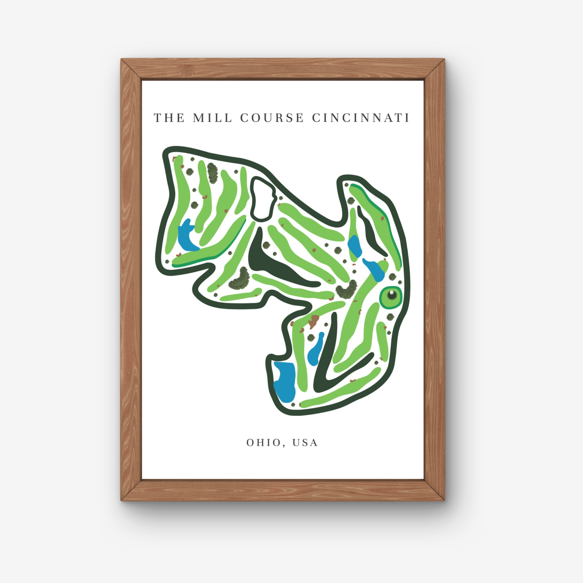 The Mill Course Golf Course Prints, Ohio, Golf Map Artwork